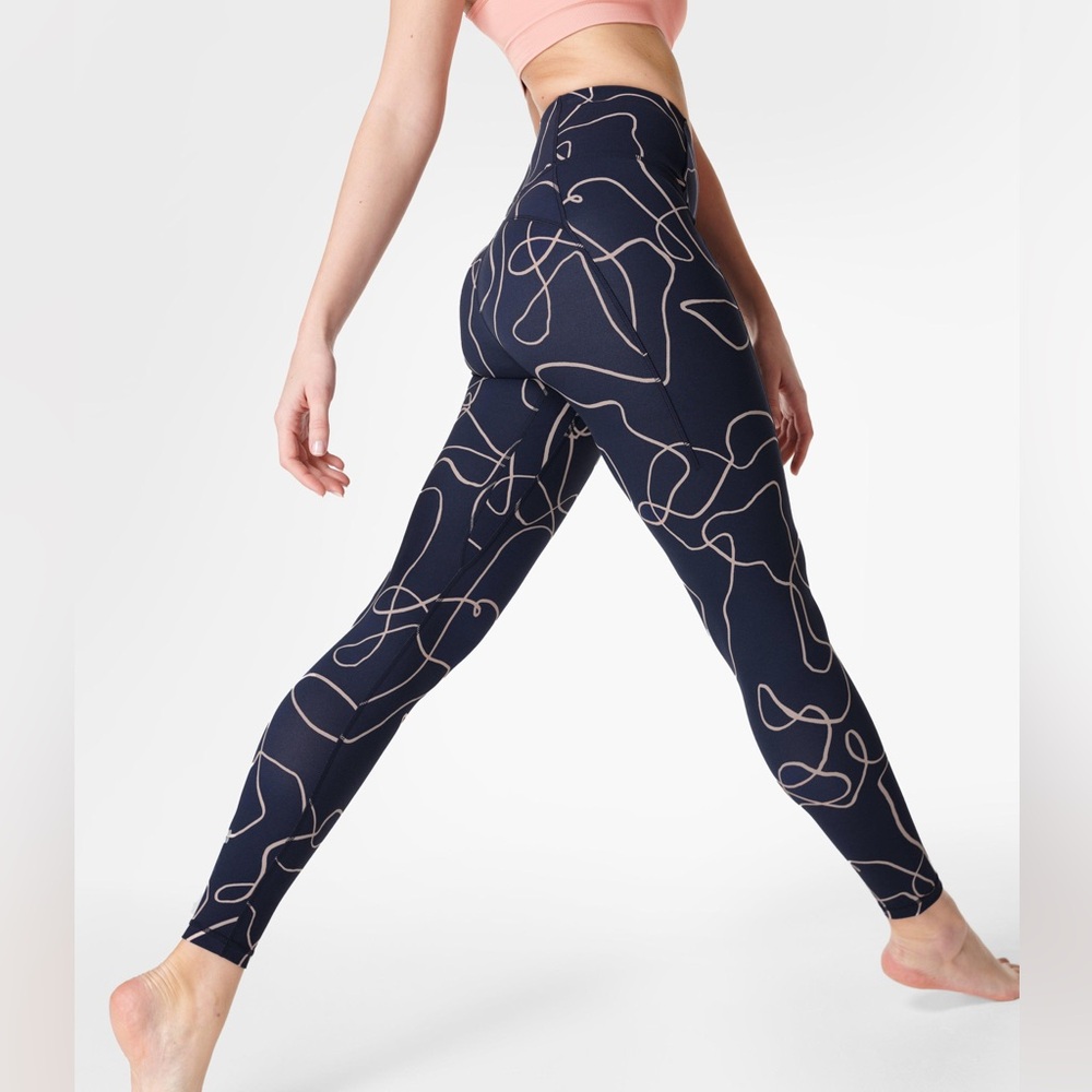 sweaty betty blue line flow print super 7/8 leggings